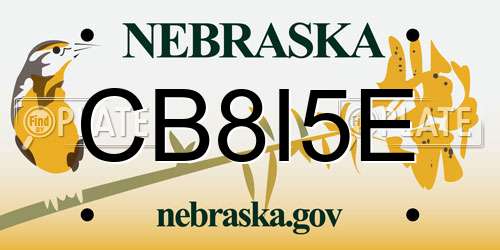 CB8I5E Nebraska License Plate