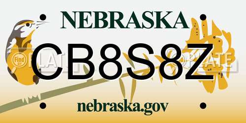 CB8S8Z Nebraska License Plate
