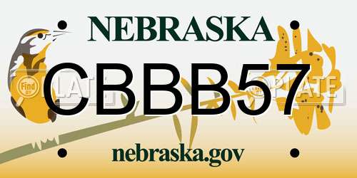 CBBB57 Nebraska License Plate