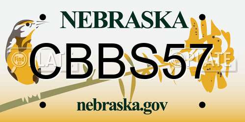 CBBS57 Nebraska License Plate