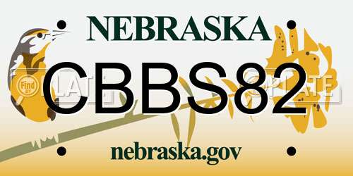 CBBS82 Nebraska License Plate