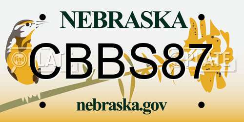 CBBS87 Nebraska License Plate