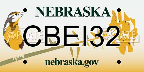 CBEI32 Nebraska License Plate
