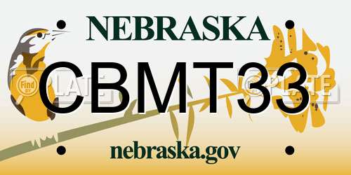 CBMT33 Nebraska License Plate