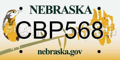 CBP568 Nebraska License Plate