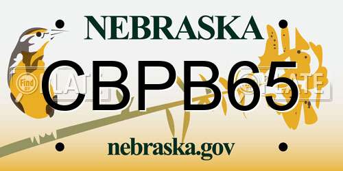 CBPB65 Nebraska License Plate