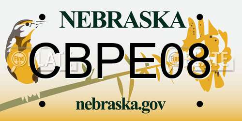 CBPE08 Nebraska License Plate