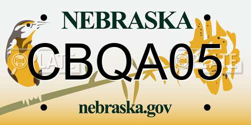 CBQA05 Nebraska License Plate