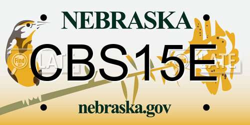 CBS15E Nebraska License Plate