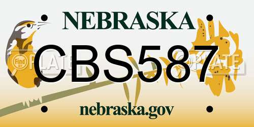 CBS587 Nebraska License Plate