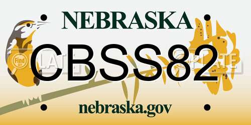 CBSS82 Nebraska License Plate
