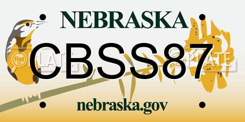 CBSS87 Nebraska License Plate
