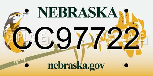 CC97722 Nebraska License Plate