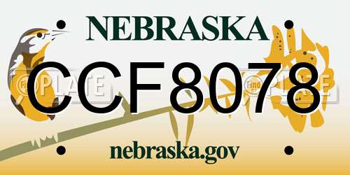 CCF8078 Nebraska License Plate