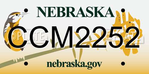 CCM2252 Nebraska License Plate
