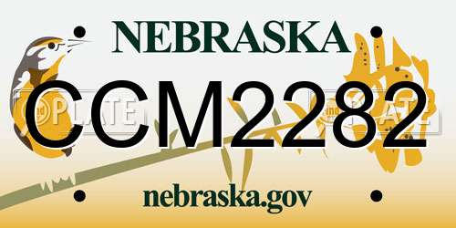 CCM2282 Nebraska License Plate