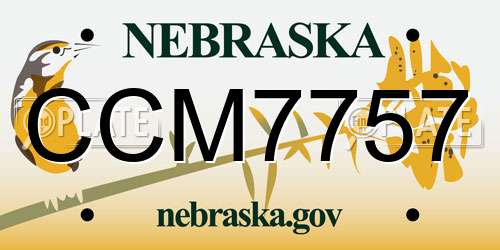 CCM7757 Nebraska License Plate