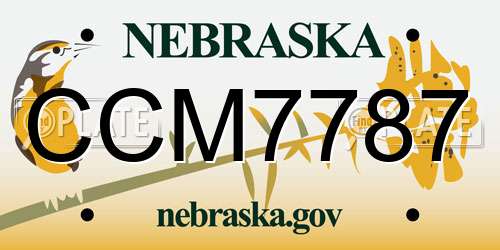 CCM7787 Nebraska License Plate