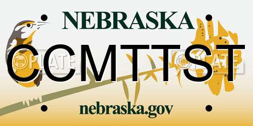 CCMTTST Nebraska License Plate