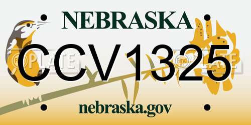CCV1325 Nebraska License Plate