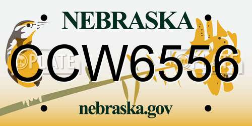 CCW6556 Nebraska License Plate