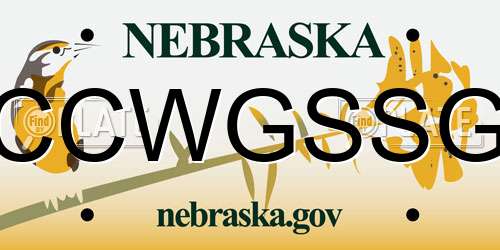 CCWGSSG Nebraska License Plate