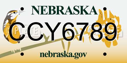 CCY6789 Nebraska License Plate