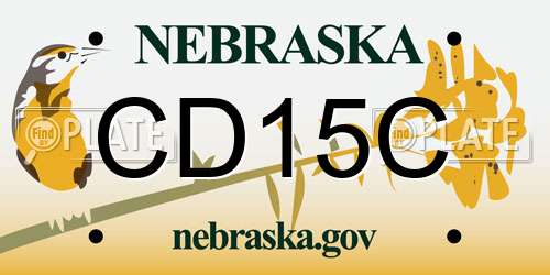 CD15C Nebraska License Plate