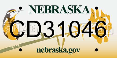CD31046 Nebraska License Plate