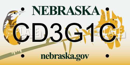 CD3G1C Nebraska License Plate