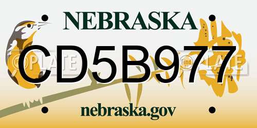 CD5B977 Nebraska License Plate