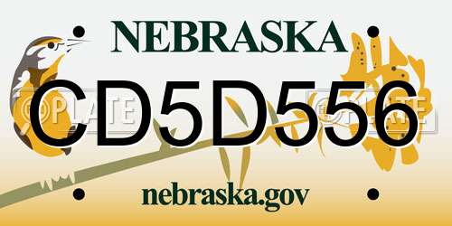 CD5D556 Nebraska License Plate