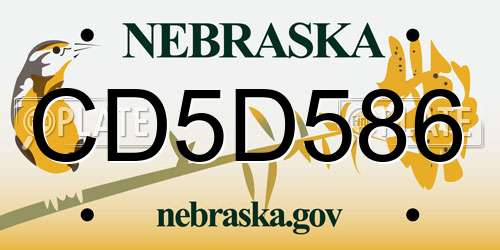 CD5D586 Nebraska License Plate