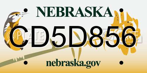 CD5D856 Nebraska License Plate
