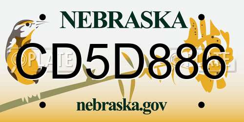 CD5D886 Nebraska License Plate