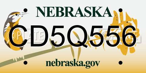 CD5Q556 Nebraska License Plate