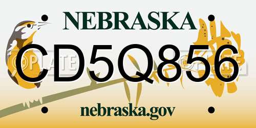 CD5Q856 Nebraska License Plate