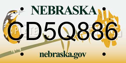 CD5Q886 Nebraska License Plate