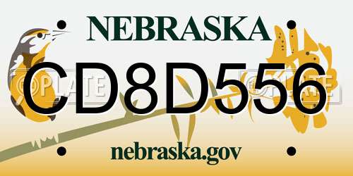 CD8D556 Nebraska License Plate