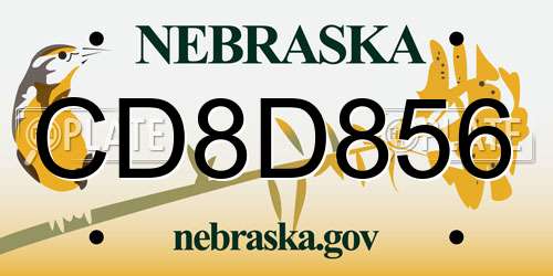 CD8D856 Nebraska License Plate