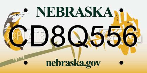 CD8Q556 Nebraska License Plate