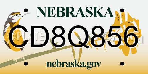 CD8Q856 Nebraska License Plate