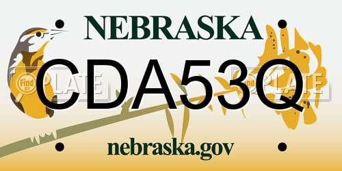 CDA53Q Nebraska License Plate