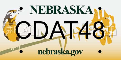 CDAT48 Nebraska License Plate