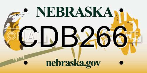 CDB266 Nebraska License Plate