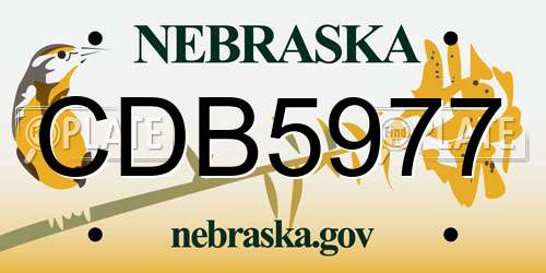 CDB5977 Nebraska License Plate