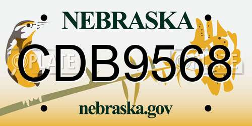 CDB9568 Nebraska License Plate