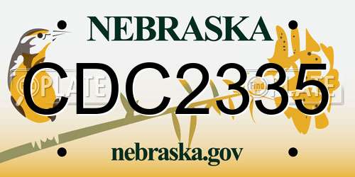 CDC2335 Nebraska License Plate
