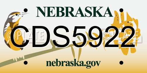 CDS5922 Nebraska License Plate
