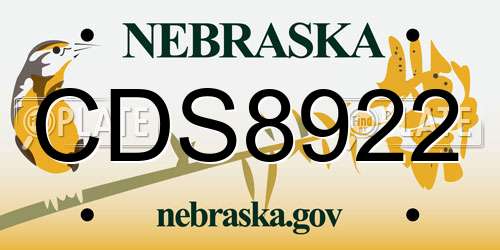 CDS8922 Nebraska License Plate